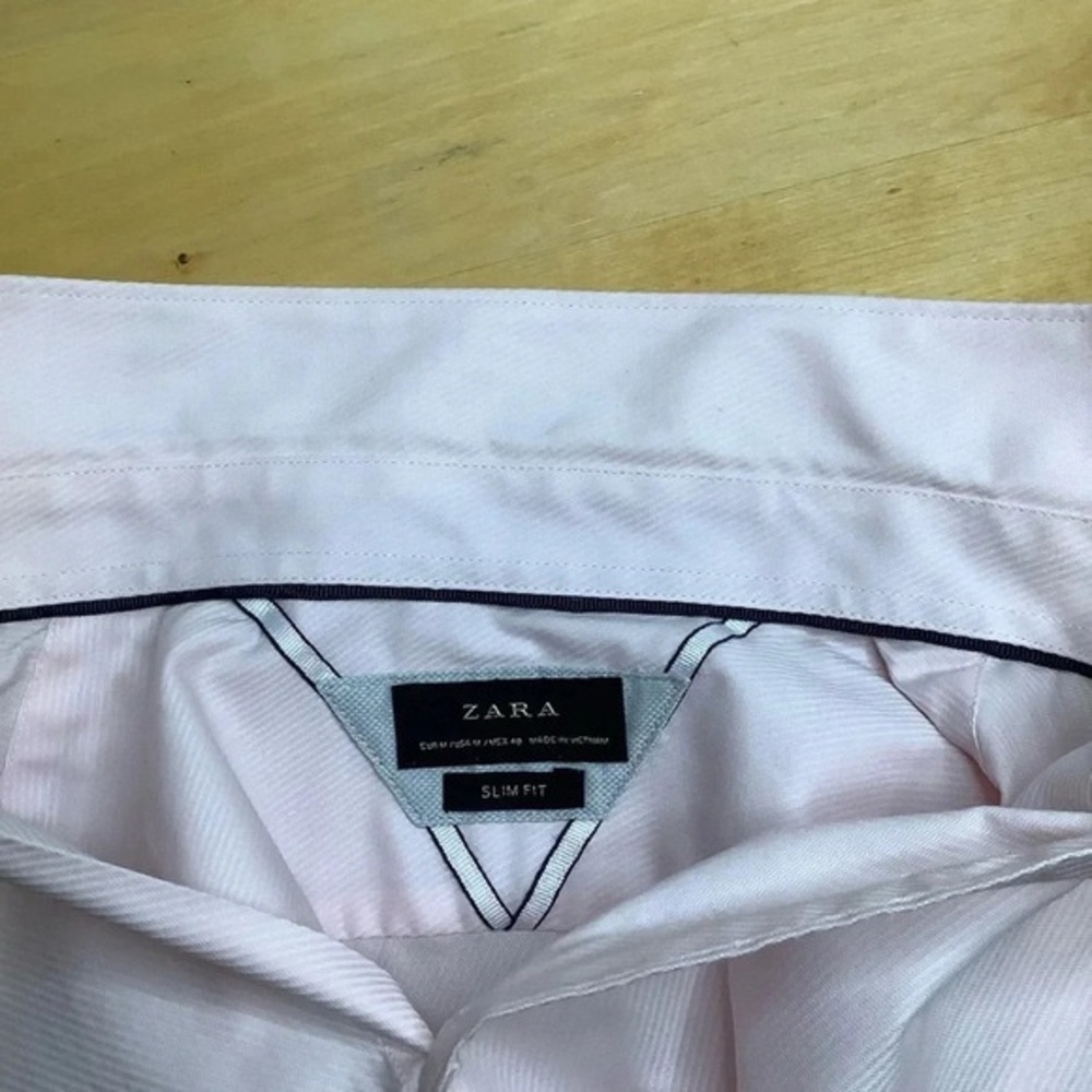 ZARA Pink Button Down Shirt Size M Slim Fit - Picture 8 of 14